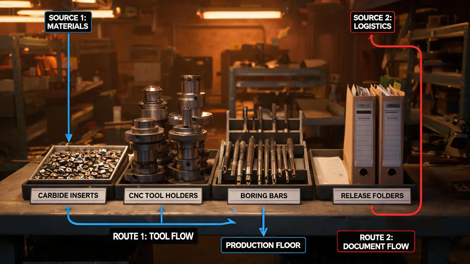 Dual-source tooling supply network